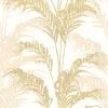 Advantage Kitchen & Bath Rattan Palm Wallpaper - Gold