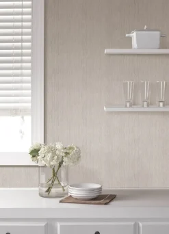 Advantage Kitchen & Bath Sunshower Stria Wallpaper - Light Grey