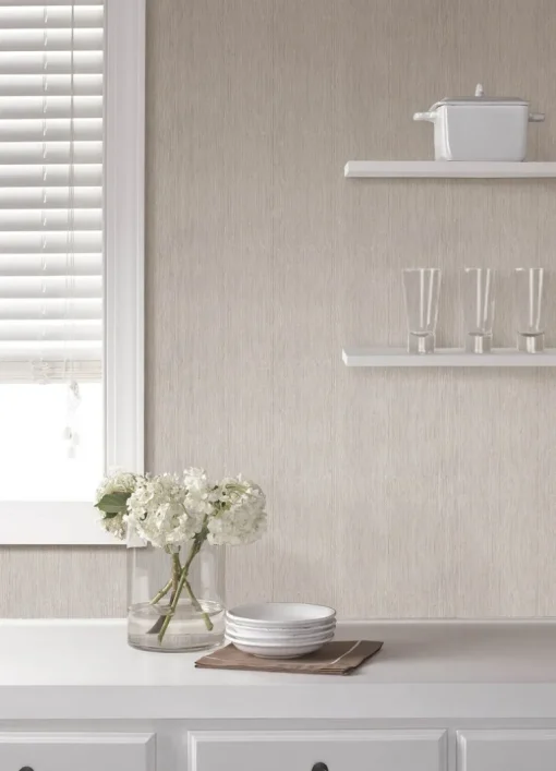 Advantage Kitchen & Bath Sunshower Stria Wallpaper - Light Grey
