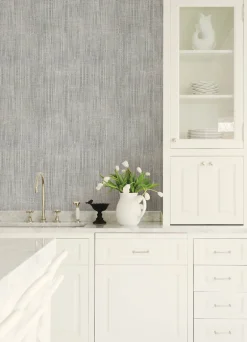 Advantage Kitchen & Bath Rattan Weave Wallpaper - Silver