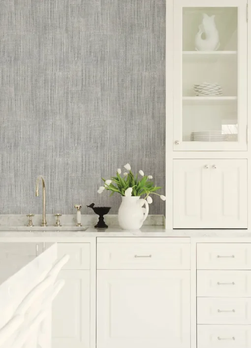 Advantage Kitchen & Bath Rattan Weave Wallpaper - Silver