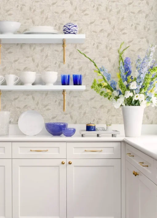 Advantage Kitchen & Bath Stonewall Vine Wallpaper - Ivory