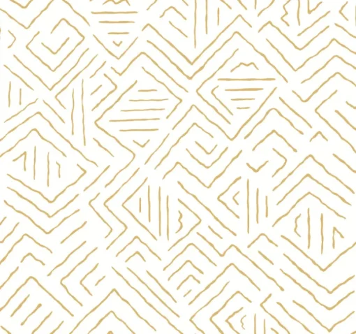 Antonina Vella Artifacts Sirih Wallpaper - Ochre & White
