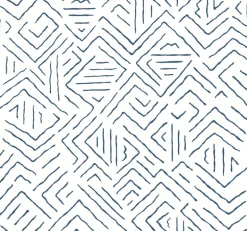 Antonina Vella Artifacts Sirih Wallpaper - Navy & White