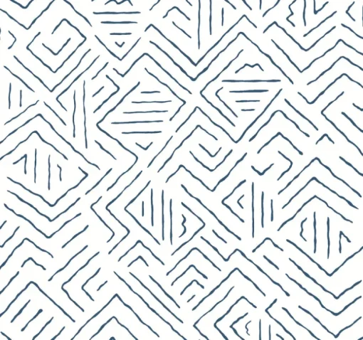 Antonina Vella Artifacts Sirih Wallpaper - Navy & White