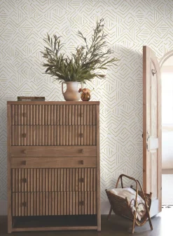 Antonina Vella Artifacts Sirih Wallpaper - Ochre & White