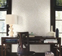 Antonina Vella Artifacts Sirih Wallpaper - Ochre & White