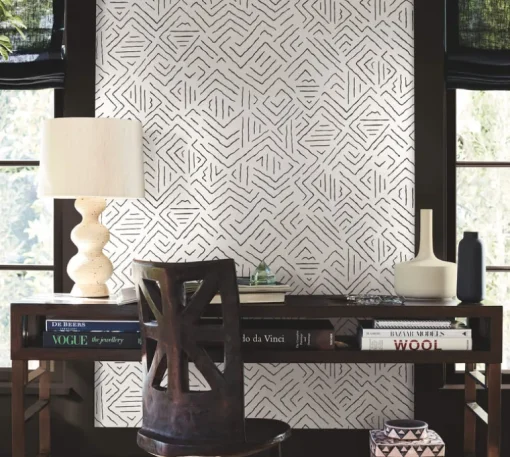 Antonina Vella Artifacts Sirih Wallpaper - Black & White