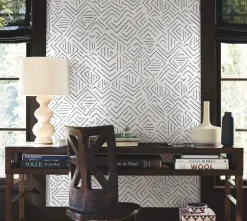 Antonina Vella Artifacts Sirih Wallpaper - Navy & White