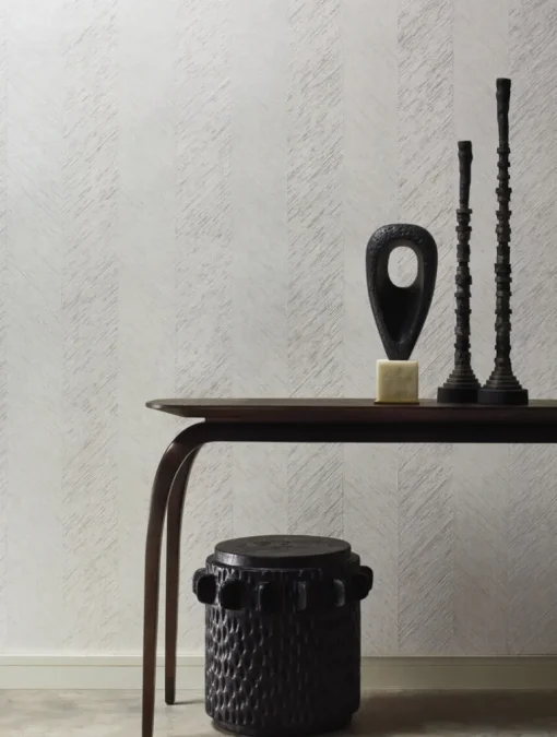 Antonina Vella Bohemian Luxe Metallic Chevron Wallpaper - Gray