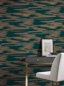 Antonina Vella Dazzling Dimensions Nimbus Wallpaper - Teal