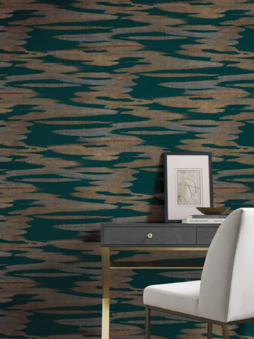 Antonina Vella Dazzling Dimensions Nimbus Wallpaper - Teal
