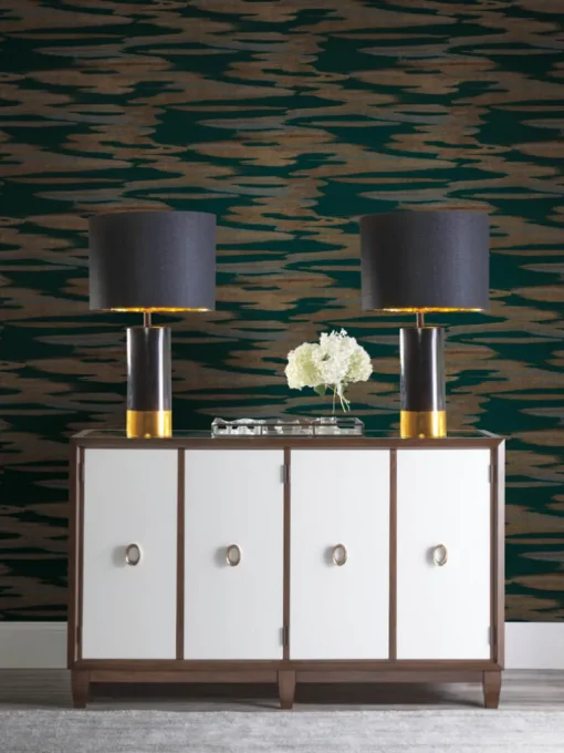 Antonina Vella Dazzling Dimensions Nimbus Wallpaper - Teal