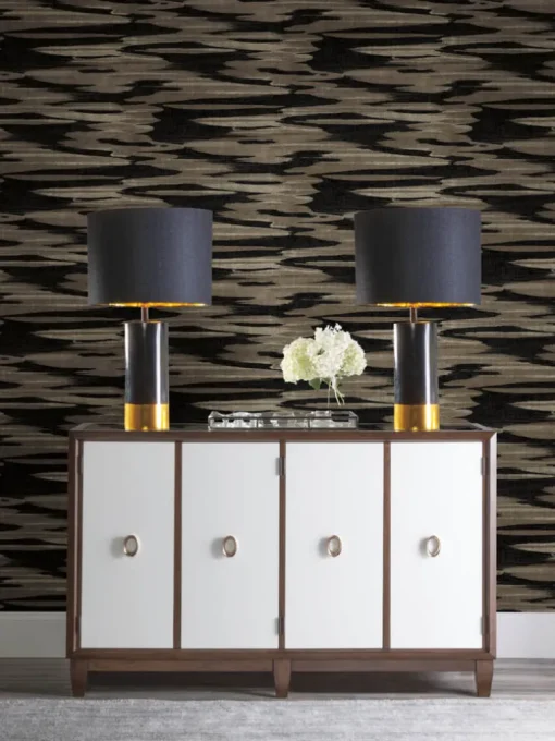 Antonina Vella Dazzling Dimensions Nimbus Wallpaper - Black