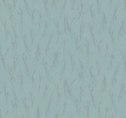 Antonina Vella Modern Metals Sprigs Wallpaper - Smokey Blue & Silver