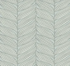 Antonina Vella Modern Metals Luminous Leaves Wallpaper - Spa & Silver