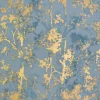Antonina Vella Modern Metals Shimmering Foliage Wallpaper - Blue & Gold
