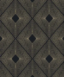Antonina Vella Modern Metals Harlowe Wallpaper - Black & Gold