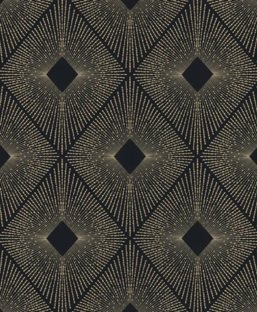 Antonina Vella Modern Metals Harlowe Wallpaper - Black & Gold