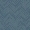 Antonina Vella Modern Metals Polished Chevron Wallpaper - Blue & Silver