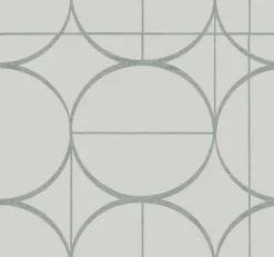 Antonina Vella Modern Metals Sun Circles Wallpaper - Fog & Silver