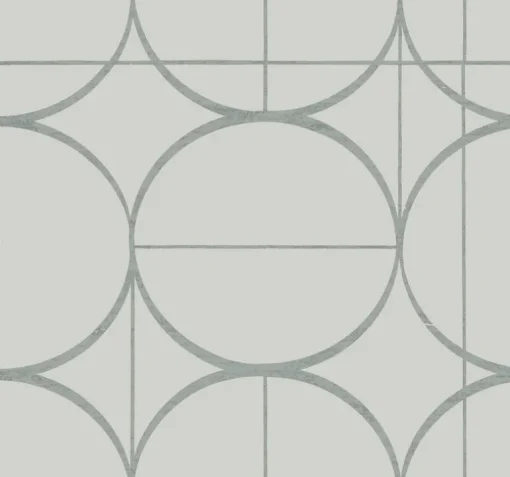 Antonina Vella Modern Metals Sun Circles Wallpaper - Fog & Silver