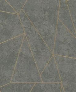 Antonina Vella Modern Metals Nazca Wallpaper - Dark Grey & Gold