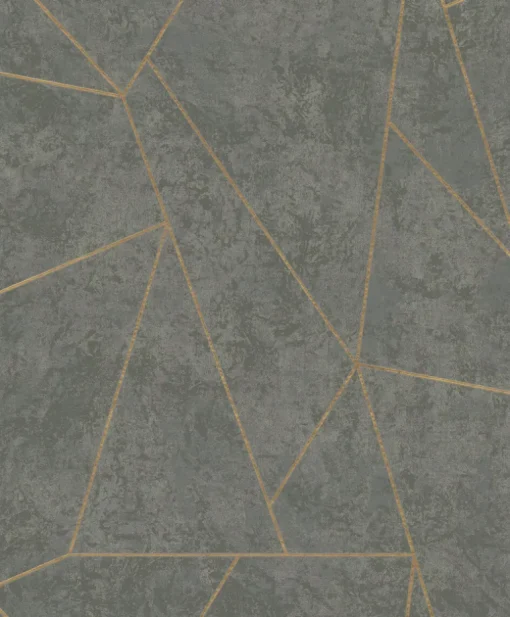 Antonina Vella Modern Metals Nazca Wallpaper - Dark Grey & Gold