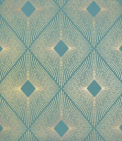 Antonina Vella Modern Metals Harlowe Wallpaper - Teal & Gold