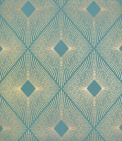 Antonina Vella Modern Metals Harlowe Wallpaper - Teal & Gold