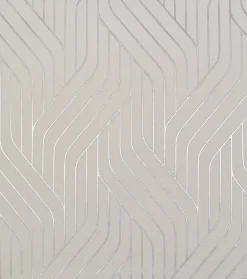 Antonina Vella Modern Metals Ebb And Flow Wallpaper - Off White & Silver