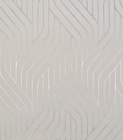 Antonina Vella Modern Metals Ebb And Flow Wallpaper - Off White & Silver