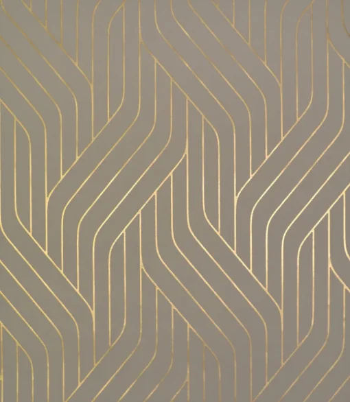 Antonina Vella Modern Metals Ebb And Flow Wallpaper - Khaki & Gold