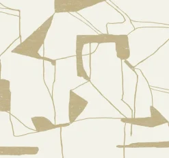 Antonina Vella Modern Metals Abstract Geo Wallpaper - Cream & Gold