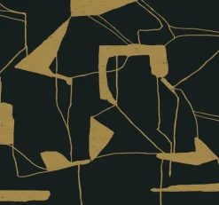 Antonina Vella Modern Metals Abstract Geo Wallpaper - Black & Gold