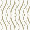 Antonina Vella Modern Metals Graceful Geo Wallpaper - Cream & Gold