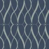 Antonina Vella Modern Metals Graceful Geo Wallpaper - Navy & Silver