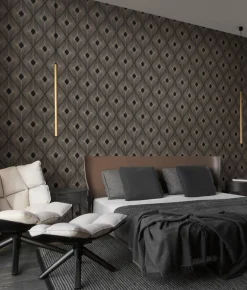 Antonina Vella Modern Metals Harlowe Wallpaper - Black & Gold