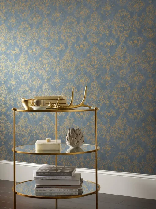 Antonina Vella Modern Metals Stargazer Wallpaper - Blue & Gold