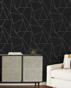 Antonina Vella Modern Metals Nazca Wallpaper - Black & Gold