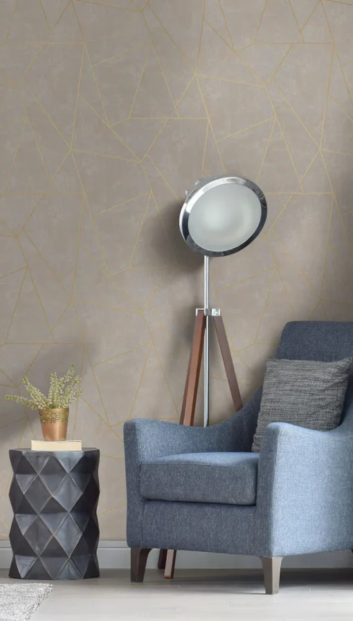 Antonina Vella Modern Metals Nazca Wallpaper - Neutral & Gold