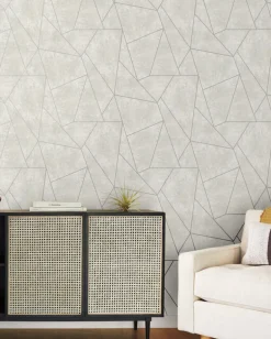 Antonina Vella Modern Metals Nazca Wallpaper - Neutral & Silver