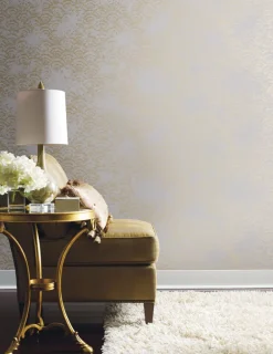 Antonina Vella Modern Metals Eclipse Wallpaper - White & Gold