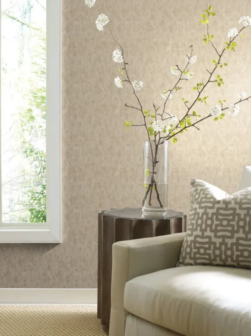 Antonina Vella Modern Metals Shimmering Patina Wallpaper - Gold on Silver