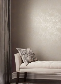 Antonina Vella Modern Metals Eclipse Wallpaper - Khaki & Silver