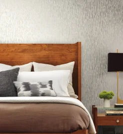 Antonina Vella Modern Metals Metallic Cascade Wallpaper - Cream & Silver