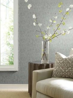 Antonina Vella Modern Metals Shimmering Patina Wallpaper - Spa & Silver