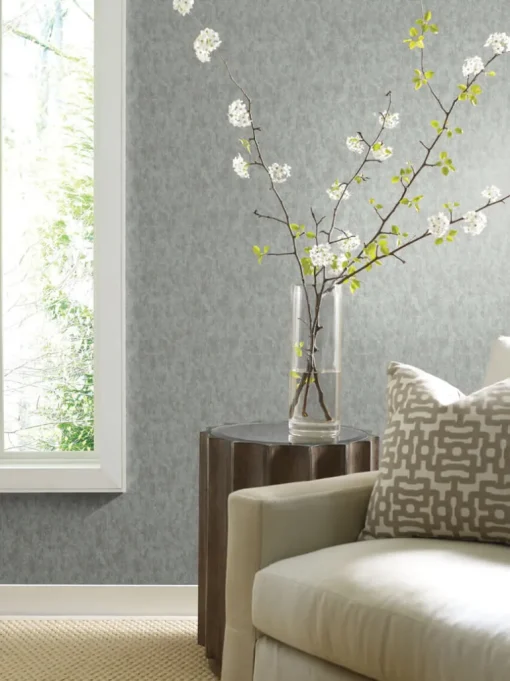 Antonina Vella Modern Metals Shimmering Patina Wallpaper - Spa & Silver