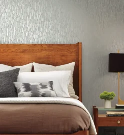 Antonina Vella Modern Metals Metallic Cascade Wallpaper - Pale Green & Silver
