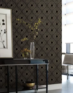 Antonina Vella Modern Metals Harlowe Wallpaper - Black & Gold